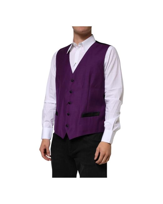 Dolce & Gabbana Purple Waistcoats for men