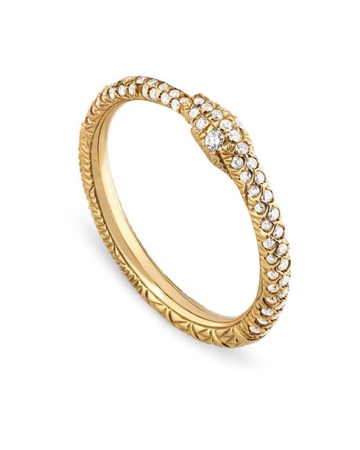 Gucci Metallic Ouroboros Diamant-Pavé-Ring