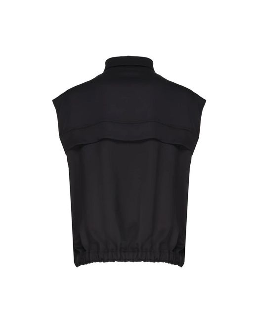 Pinko Black Schwarzer polyester pullover reißverschluss kordel