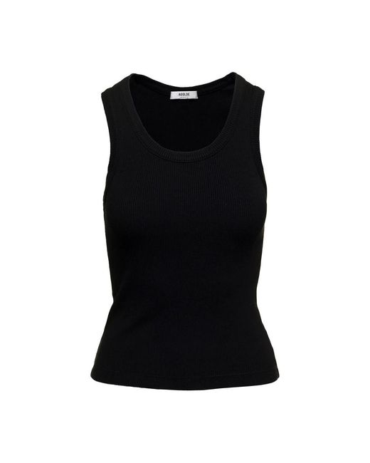 Agolde Tops ,Zwart ,Katoen Sleeveless Tops in het Black
