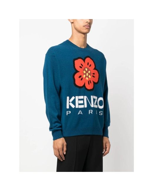 KENZO Er Pullover mit `Boke Flower` Motiv in Blue für Herren