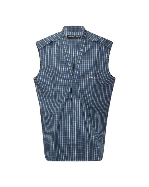 Y. Project Blue Short Sleeve Shirts for men