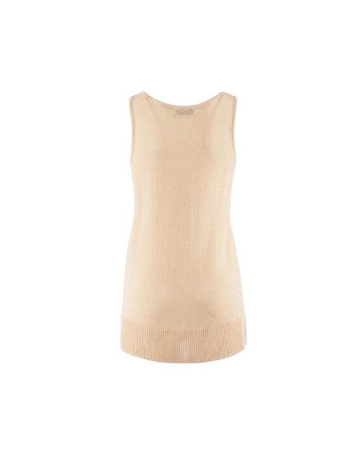 Nenette Natural Sleeveless Tops