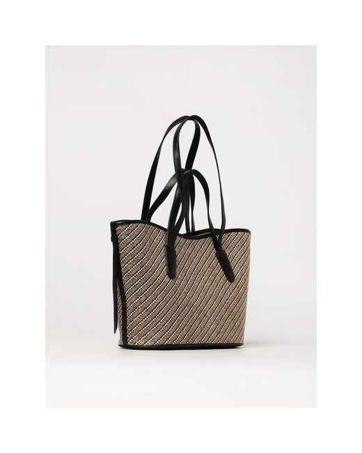Coccinelle Brown Schicke Gewebte Shopper Tote Tasche