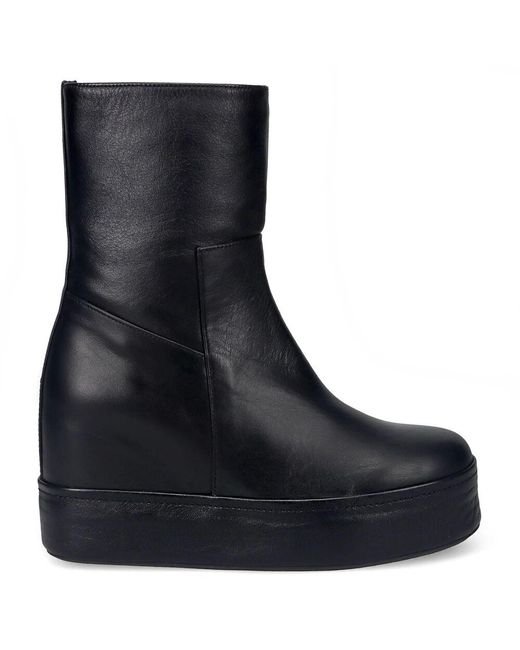 Paloma Barceló Black Schwarze leder stiefeletten