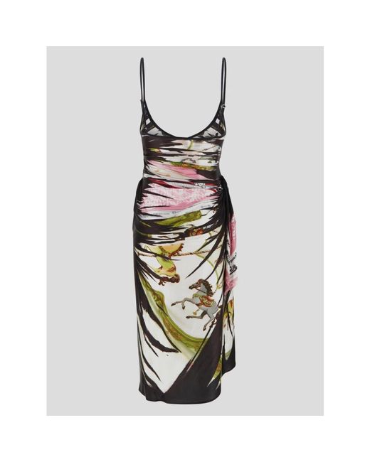DIESEL Black Gemustertes Midi-Kleid Mit Taillenknoten