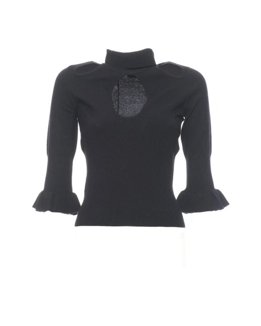 Pinko Truien & Vesten ,Zwart ,Zwarte Coltrui in het Black