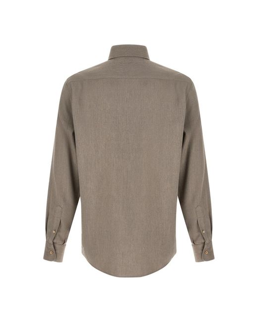 Brunello Cucinelli Gray Casual Shirts for men