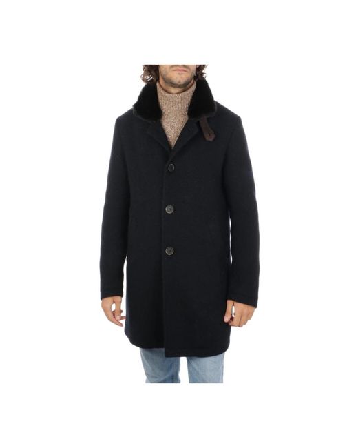 Gimo's Black Single-Breasted Coats for men
