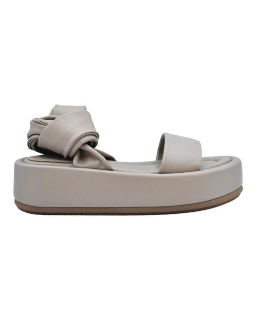 Paloma Barceló Gray Flat Sandals