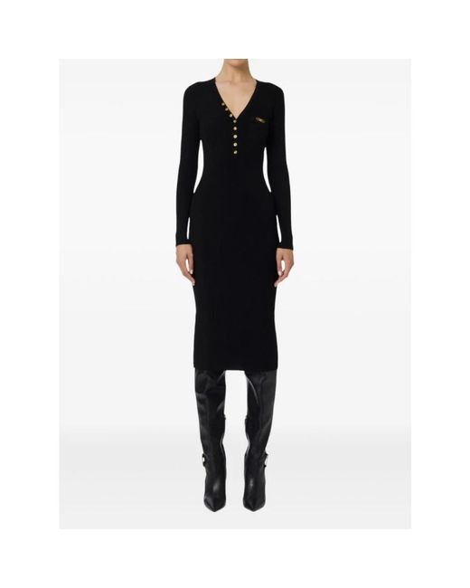 Elisabetta Franchi Black Midi Dresses