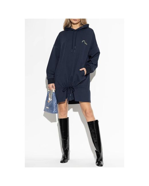Marni Kleedjes ,Blauw ,Katoen Oversize Sweatshirt in het Blue