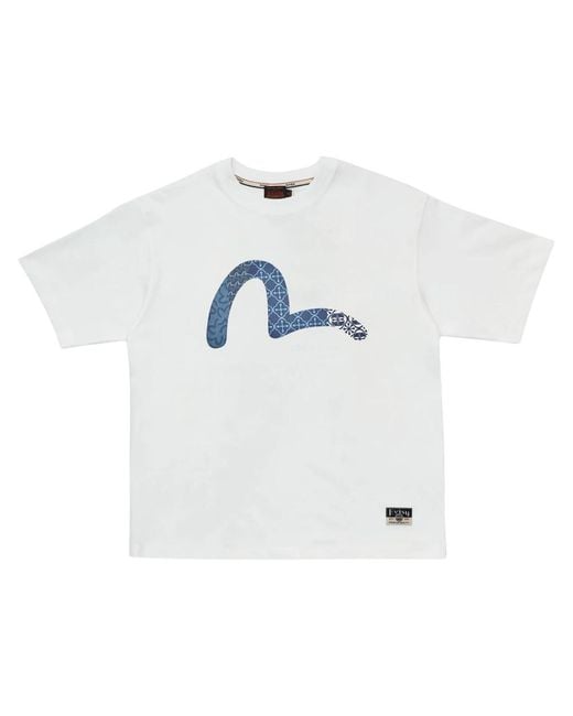 Evisu T-shirt mit möwenprint und pins in White für Herren