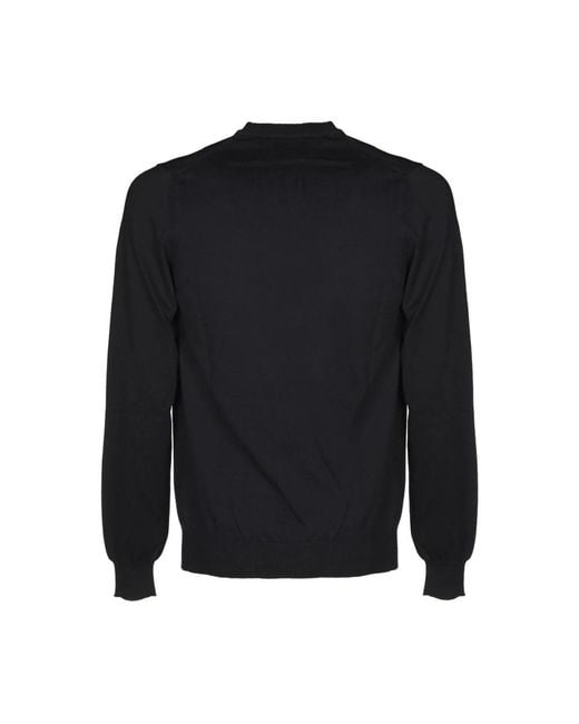 Alpha Studio Black Round-Neck Knitwear for men