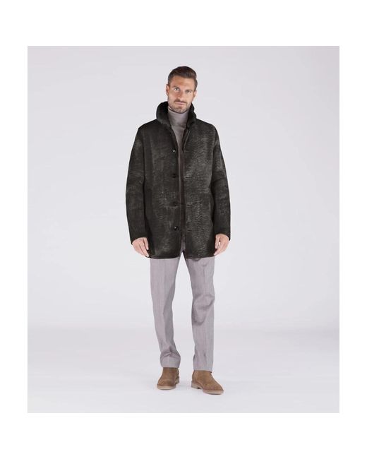 Gimo's Black Faux Fur & Shearling Jackets for men