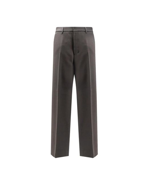 AMI Gray Straight Trousers for men