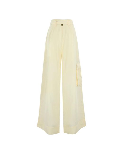 Twin Set Yellow Wide Trousers