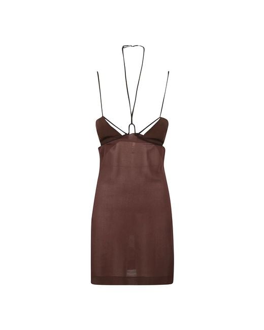 Nensi Dojaka Brown Party Dresses