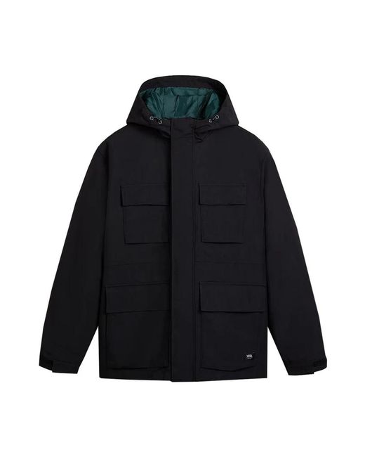 Vans Jassen ,Zwart ,Nylon Stijlvolle Nylon Bomberjack Met Logo in het Blue voor heren