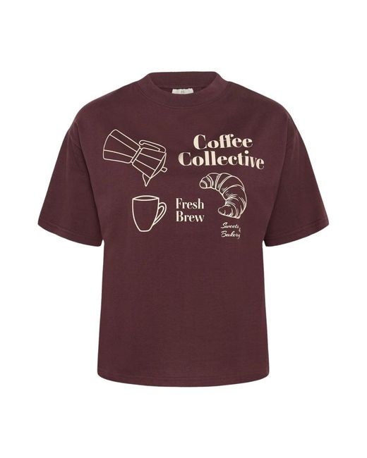 T-Shirts Kaffe de color Purple
