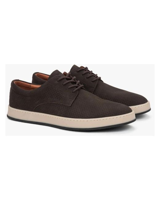 ESTRO Brown Laced Shoes for men