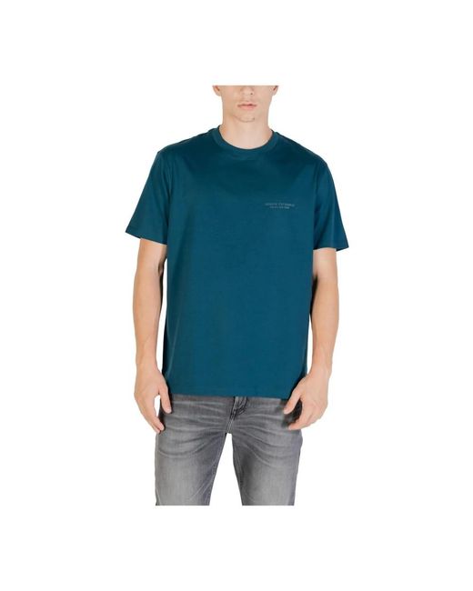 ARMANI EXCHANGE Kurzärmeliges Baumwoll-T-Shirt Mit Rundhalsausschnitt in Blue für Herren