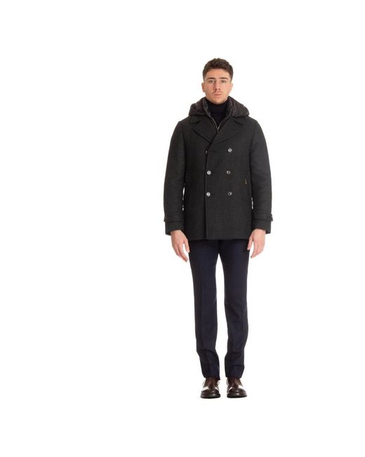 Moorer Black Double-Breasted Coats for men