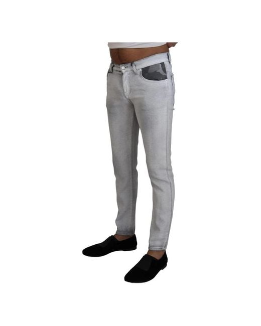 Dolce & Gabbana Gray Slim Fit Jeans for men