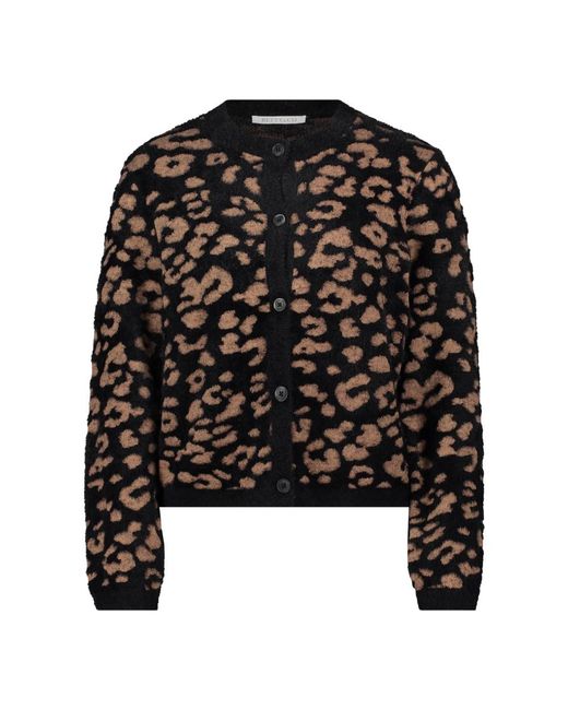 BETTY&CO Truien & Vesten ,Zwart ,Gebreid Vest Met Jacquard in het Black