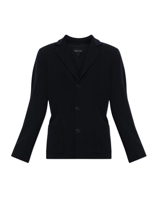 Giorgio Armani Wol Blazer in het Black voor heren