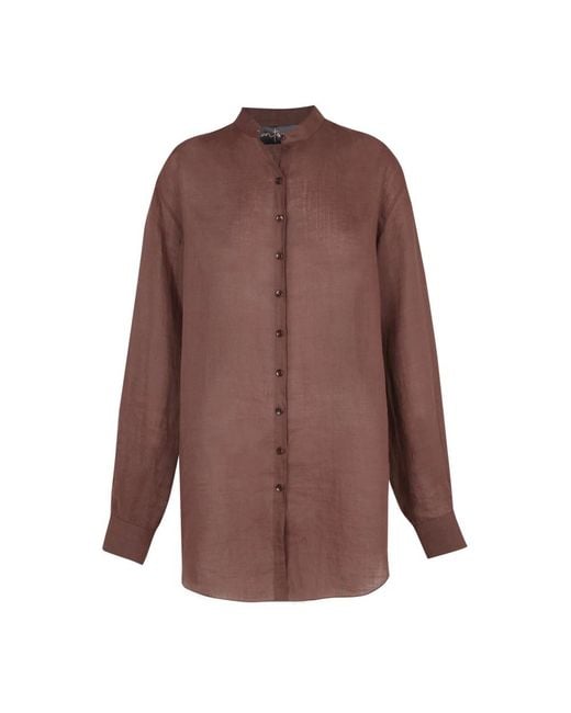 Cortana Overhemden ,Bruin ,Ramie Blush Shirt in het Brown