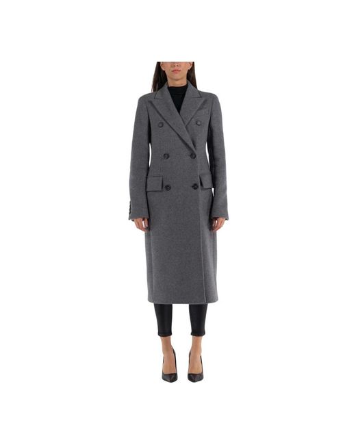 Sportmax Gray Double-Breasted Coats