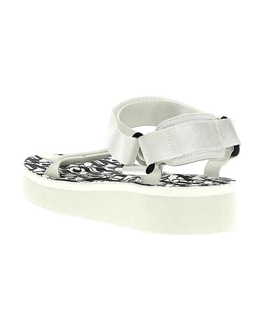 Palm Angels White Flat Sandals