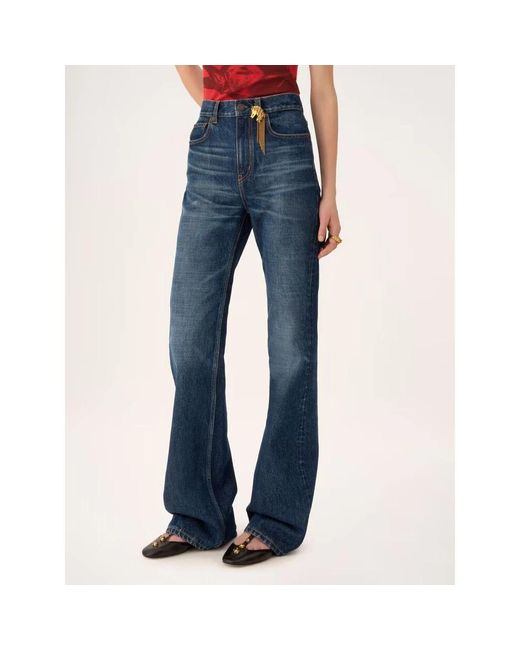 Chloé Jeans ,Blauw ,Katoen High-Rise Straight Jeans in het Blue