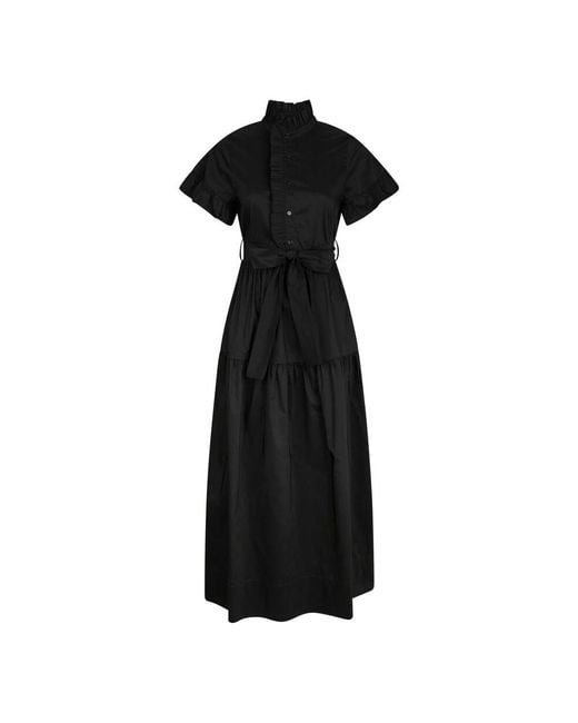 Neo Noir Black Shirt Dresses