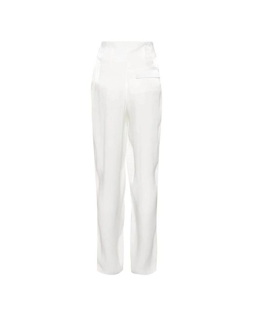 Genny White Straight Trousers