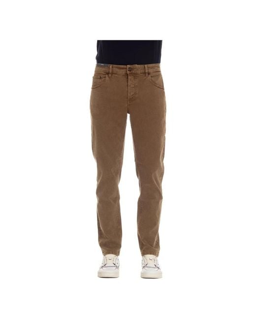 PT Torino Brown Slim Fit Jeans for men