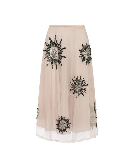 Midi Skirts Maliparmi de color Natural