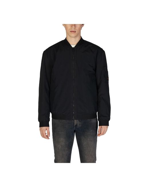 HUGO Waterafstotend Bomberjack Met Logo Badge in het Black voor heren