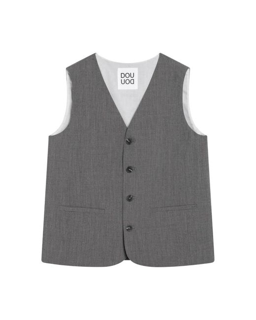 Douuod Woman Gray Waistcoats