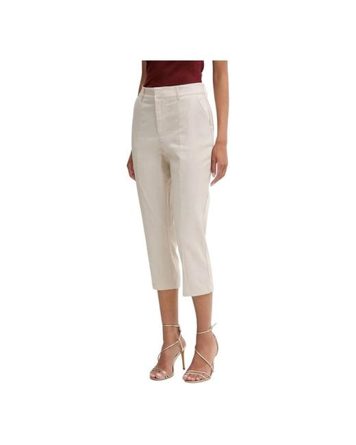 Guess Broeken ,Polyester Chrissy Cropped Broeken in het Natural