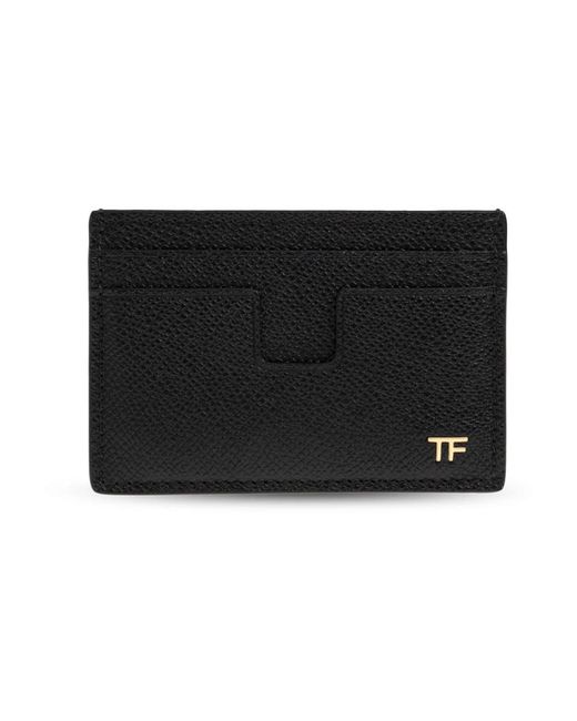 Tom Ford Accessoires ,Zwart ,Leer Kleine Grain Leather Cardholder in het Black voor heren
