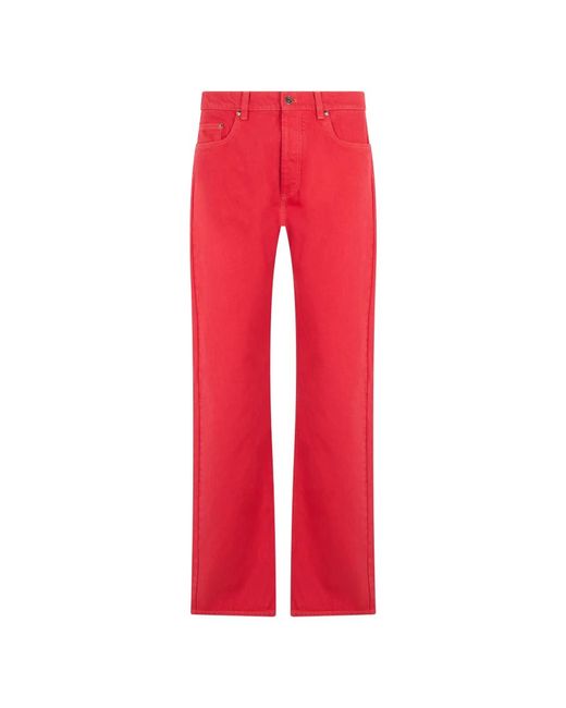 Versace Red Straight Jeans for men