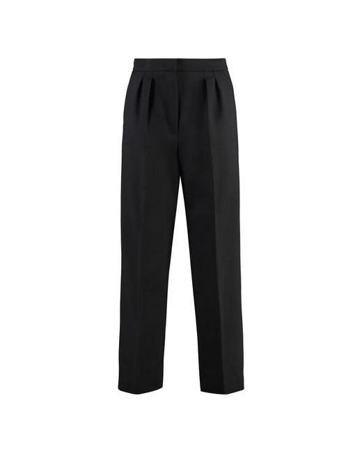 Max Mara Verbano Virgin Wool Trousers in het Black
