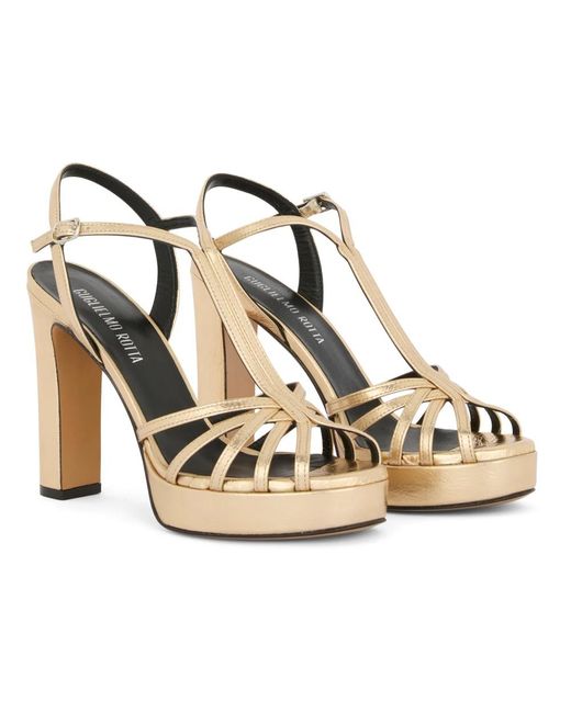 High Heel Sandals Guglielmo Rotta de color Metallic