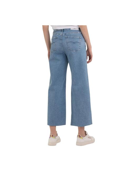 Jeans > cropped jeans Replay en coloris Blue