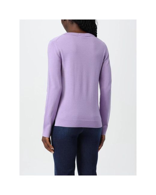HUGO Purple Elegant Merino Wool Crew Neck Sweater