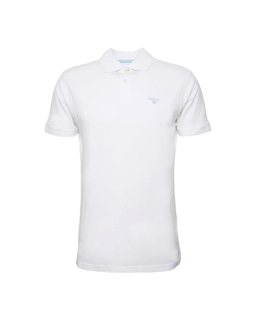 Barbour Tops ,Wit ,Katoen Lichtgewicht Sportpoloshirt Wit in het White voor heren