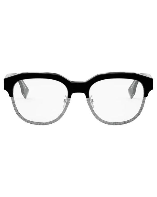 Fendi Accessoires ,Zwart ,Vierkante Metalen Zonnebril in het Black