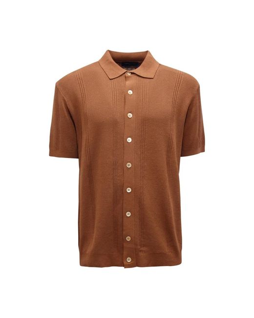 Daniele Fiesoli Brown Short Sleeve Shirts for men